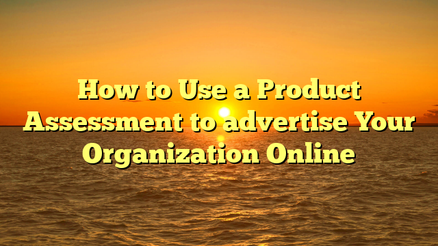 How to Use a Product Assessment to advertise Your Organization Online