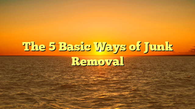 The 5 Basic Ways of Junk Removal